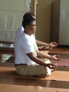 SMAN1 teachers getting into the yoga.